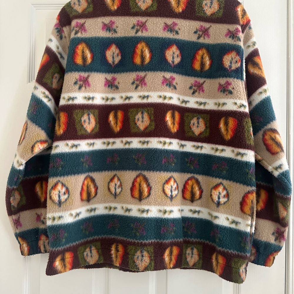 Alfred Dunner Multicolor Leaf Pattern Fleece Jack… - image 5